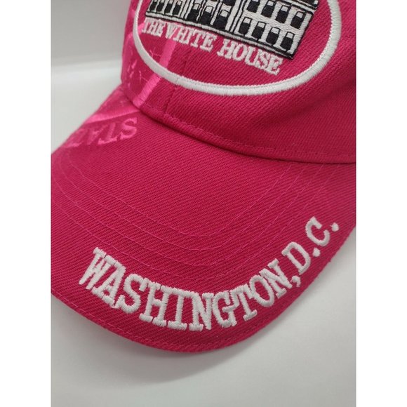 The White House Embroidered Baseball Cap Hat Washington DC USA Flag Pink Acrylic - Picture 3 of 7